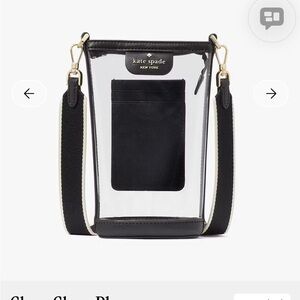 Kate Spade Black Clear Phone Crossbody